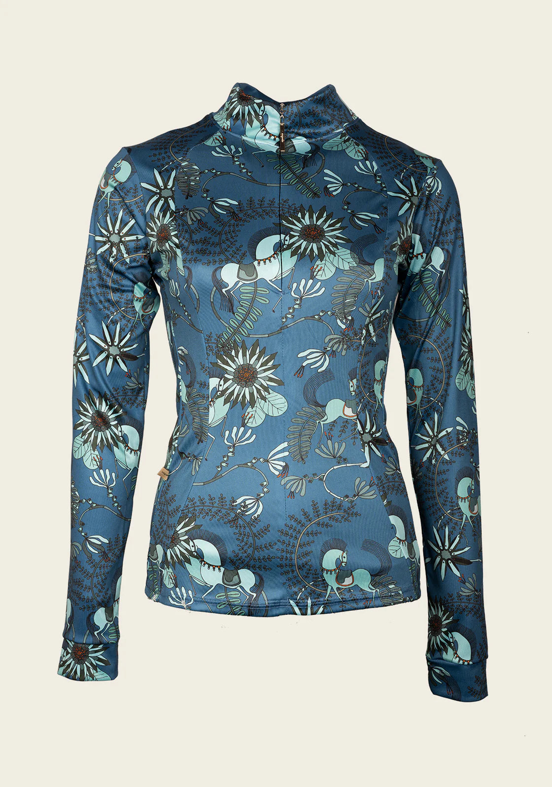 Mint Magic on Harbor Blue | Quarter Zip Sun Shirt
