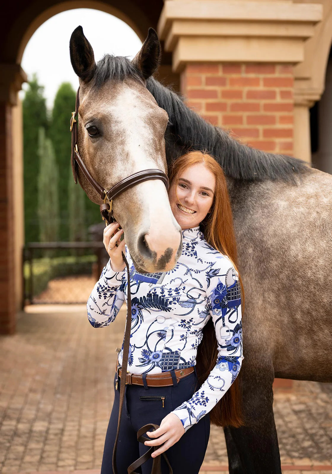Botanical Blue | Quarter Zip Sun Shirt