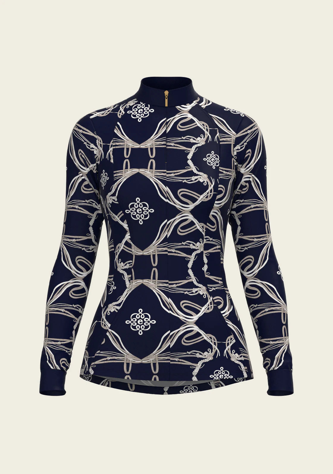 Roped Bridles on Navy | Quarter Zip Sun Shirt